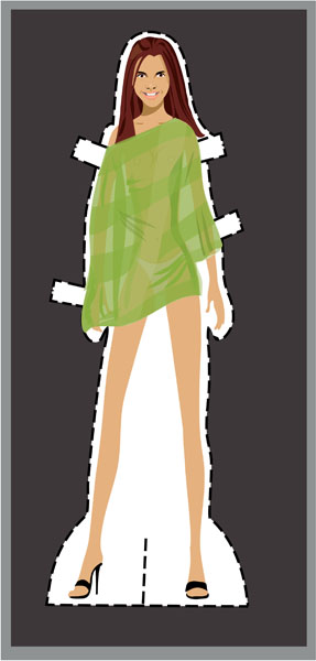 cut out girl in green dress